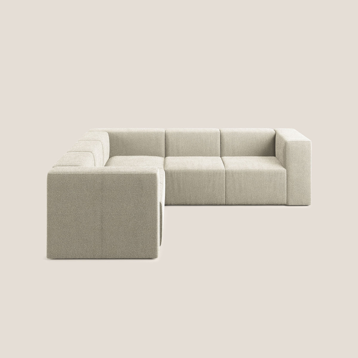 Nettuno divano angolare componibile reversibile in morbido tessuto bouclè T07 beige - divitt.sbs