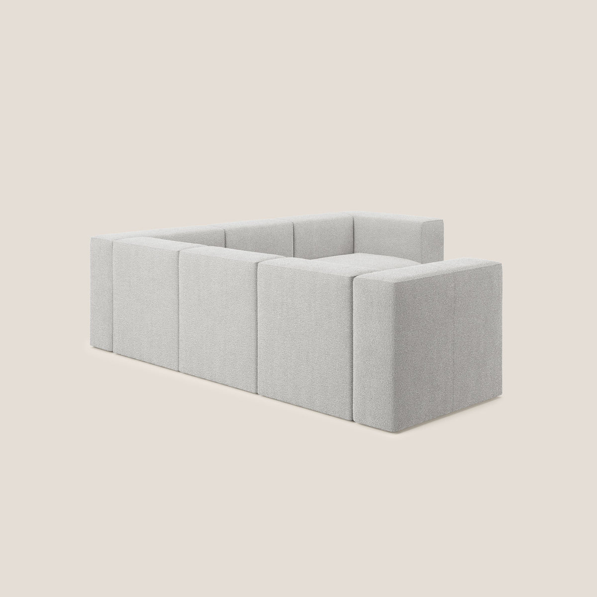 Nettuno divano angolare componibile reversibile in morbido tessuto bouclè T07 grigio - divitt.sbs