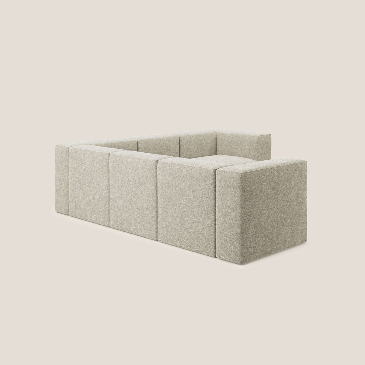 Nettuno divano angolare componibile reversibile in morbido tessuto bouclè T07 beige - divitt.sbs