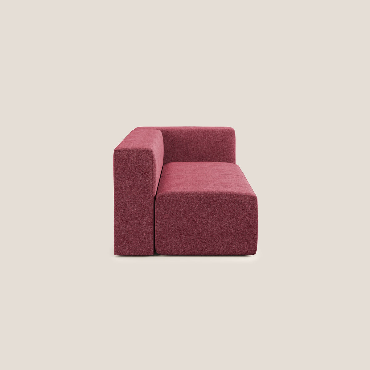 Nettuno modulo angolo/laterale maxi in morbido tessuto bouclè T07 rosso - divitt.sbs