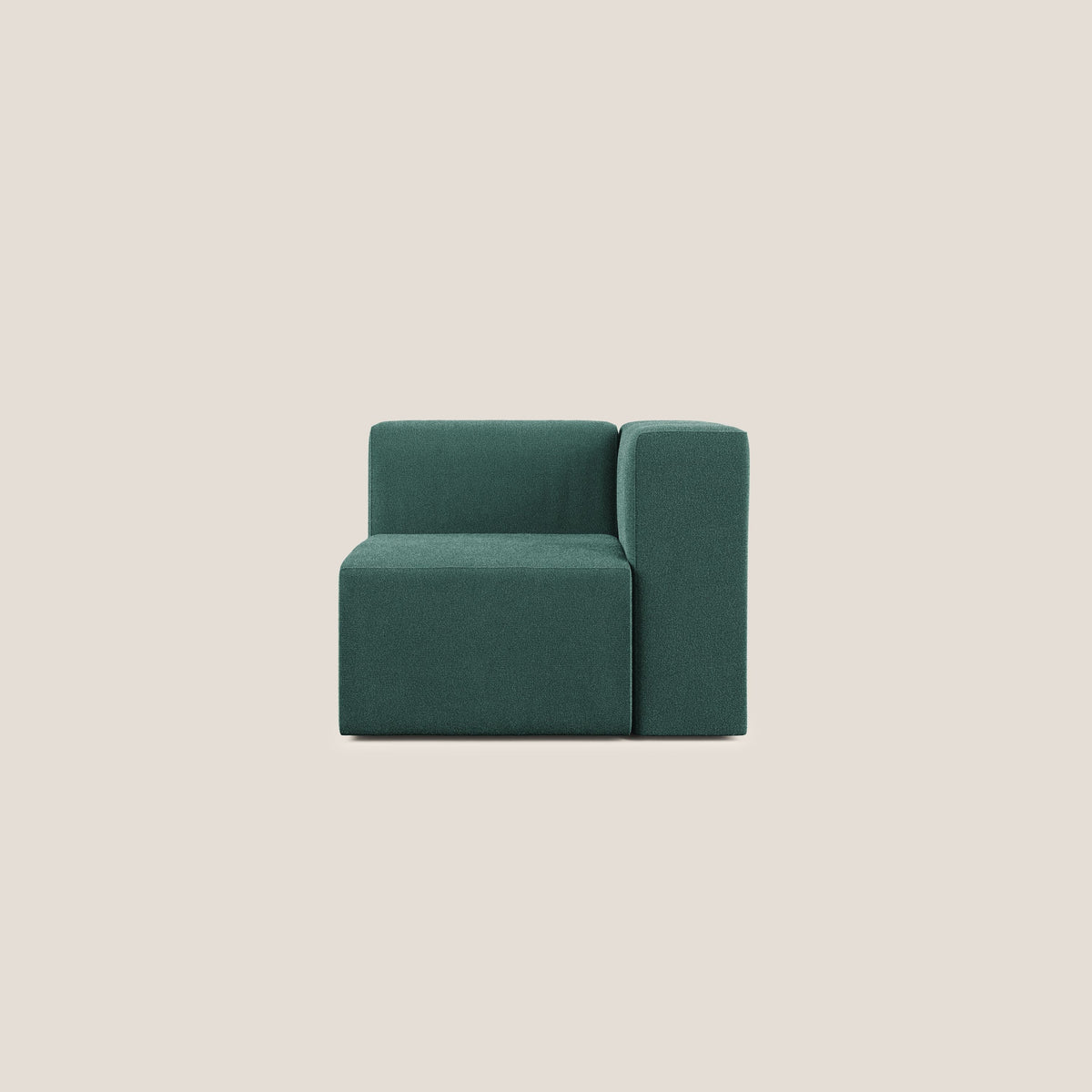 Nettuno modulo angolo/laterale in morbido tessuto bouclè T07 verde - divitt.sbs