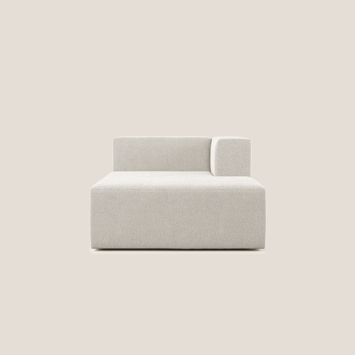 Nettuno modulo chaise longue in morbido tessuto bouclè T07 bianco - divitt.sbs