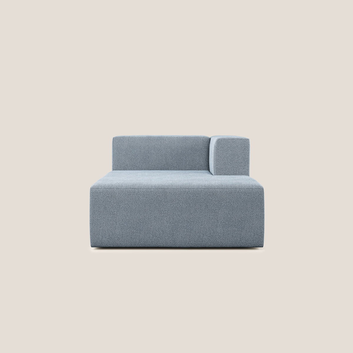 Nettuno modulo chaise longue in morbido tessuto bouclè T07 carta da zucchero - divitt.sbs