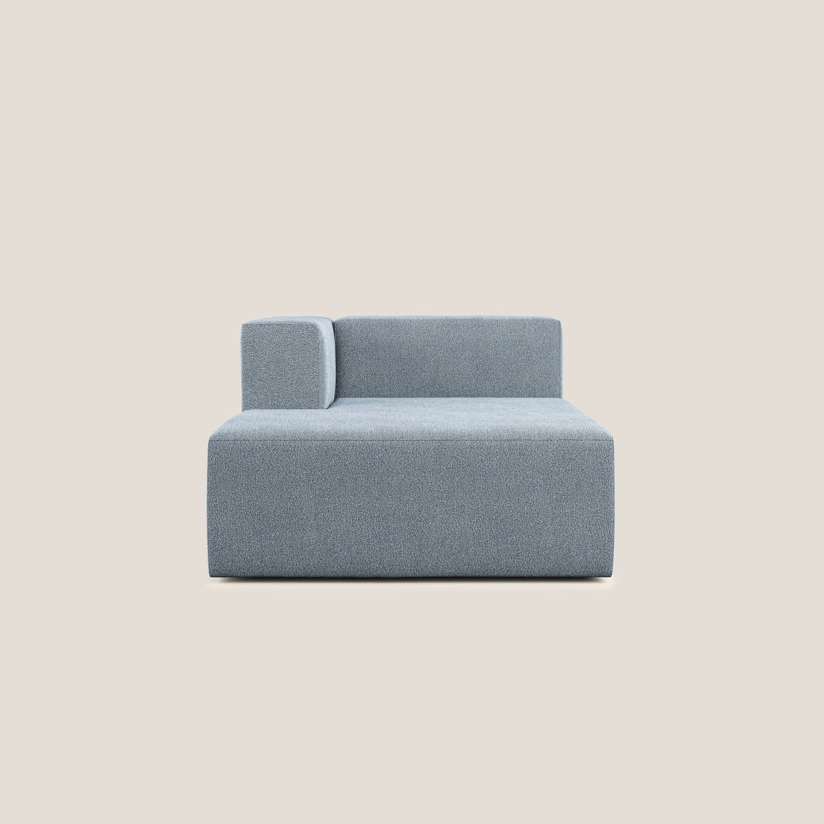 Nettuno modulo chaise longue in morbido tessuto bouclè T07 carta da zucchero - divitt.sbs