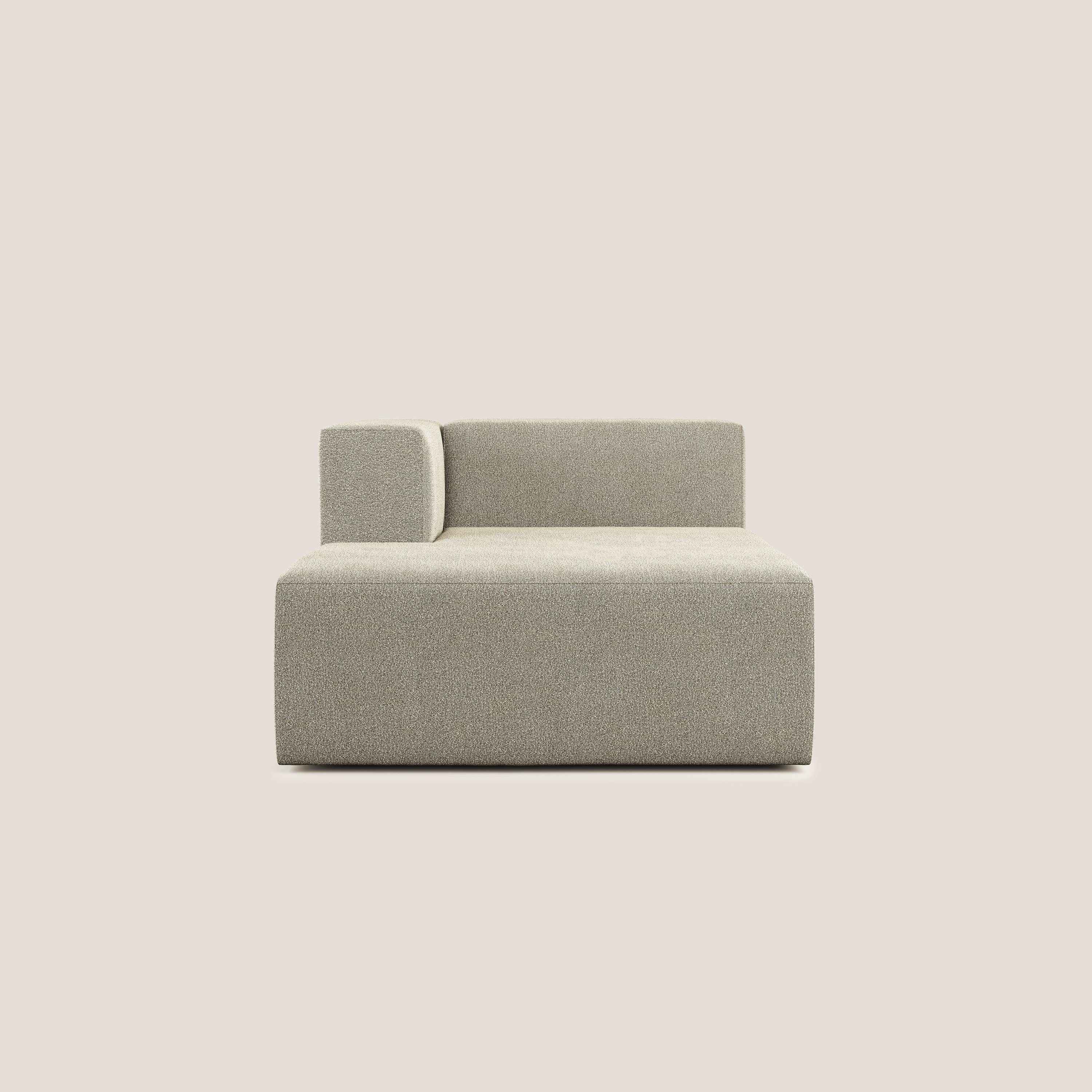 Nettuno modulo chaise longue in morbido tessuto bouclè T07 beige - divitt.sbs