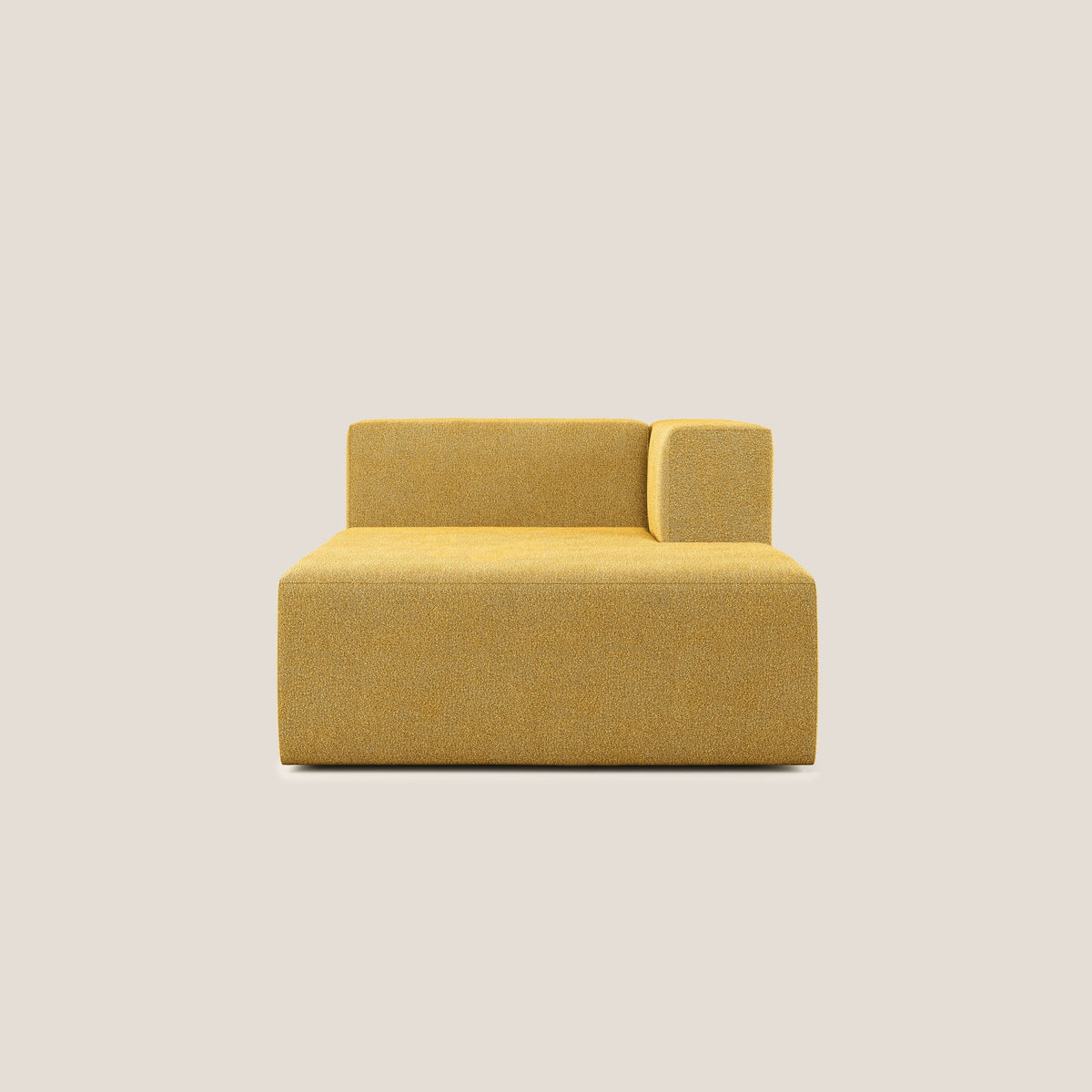 Nettuno modulo chaise longue in morbido tessuto bouclè T07 giallo - divitt.sbs