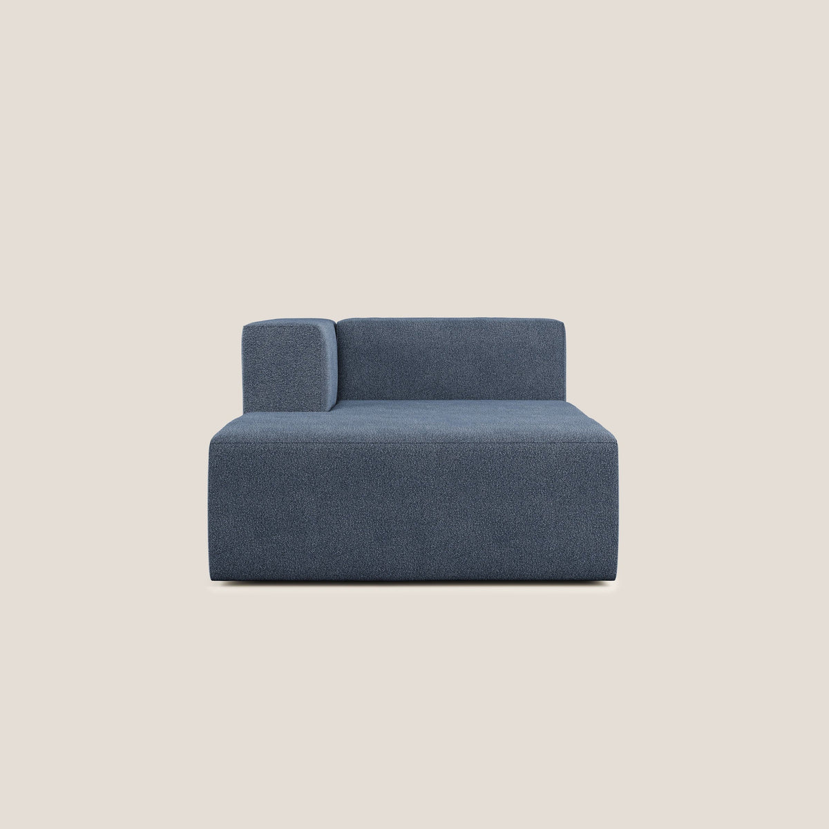 Nettuno modulo chaise longue in morbido tessuto bouclè T07 blu - divitt.sbs