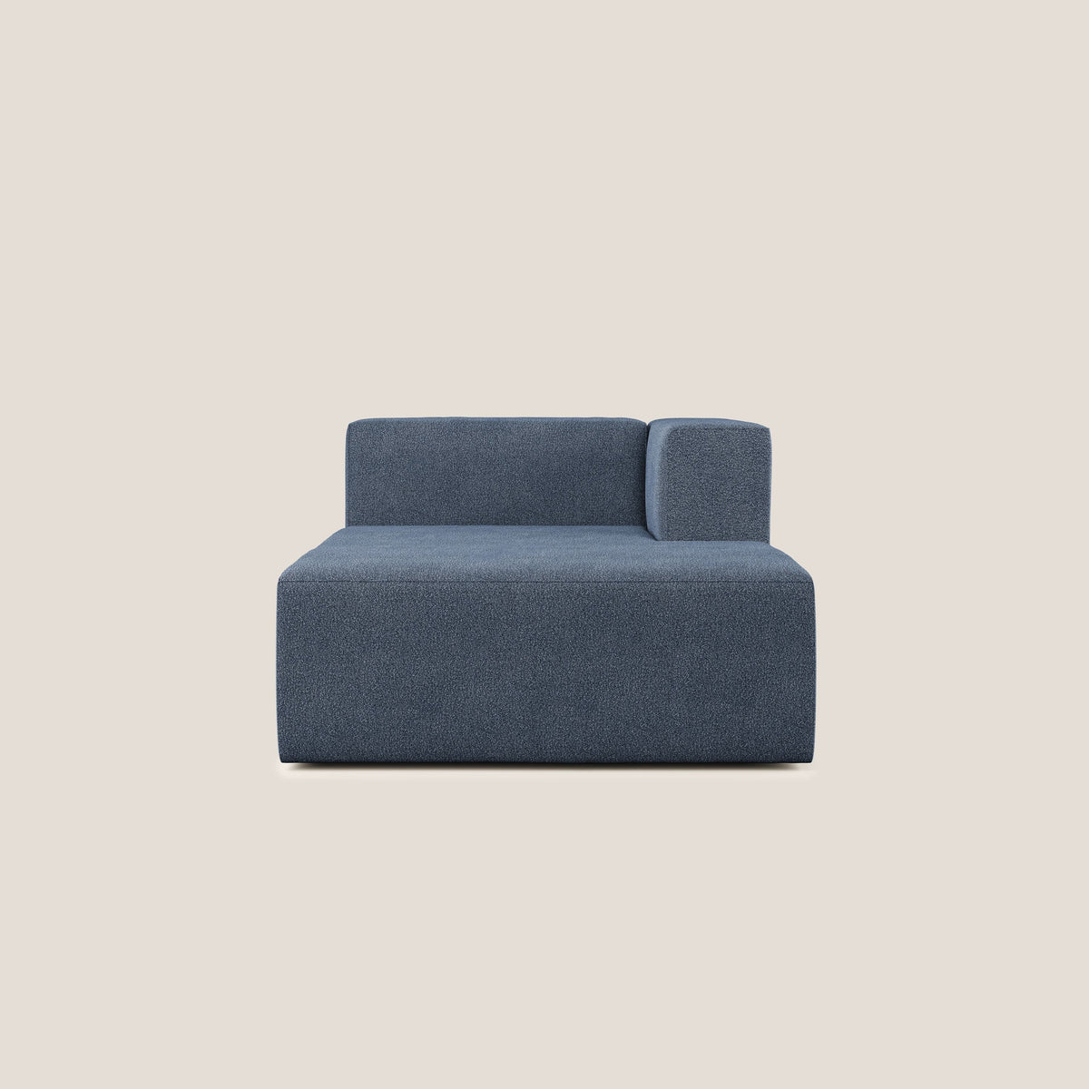 Nettuno modulo chaise longue in morbido tessuto bouclè T07 blu - divitt.sbs