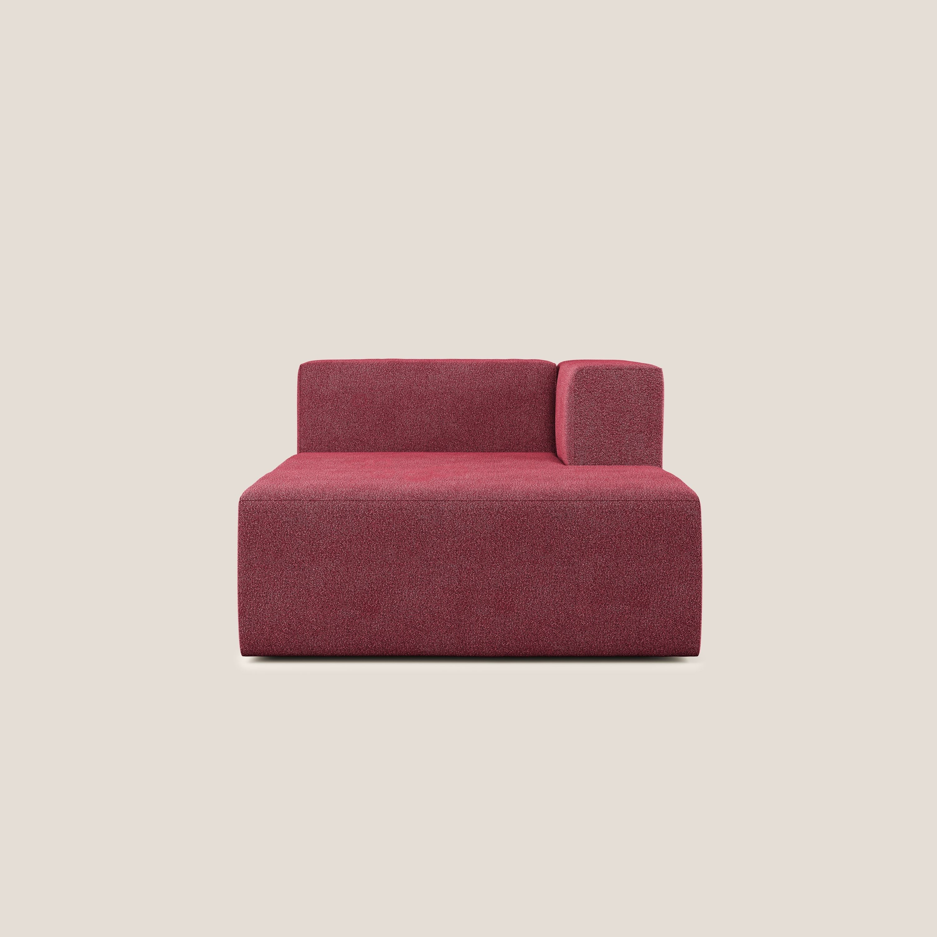 Nettuno modulo chaise longue in morbido tessuto bouclè T07 rosso - divitt.sbs