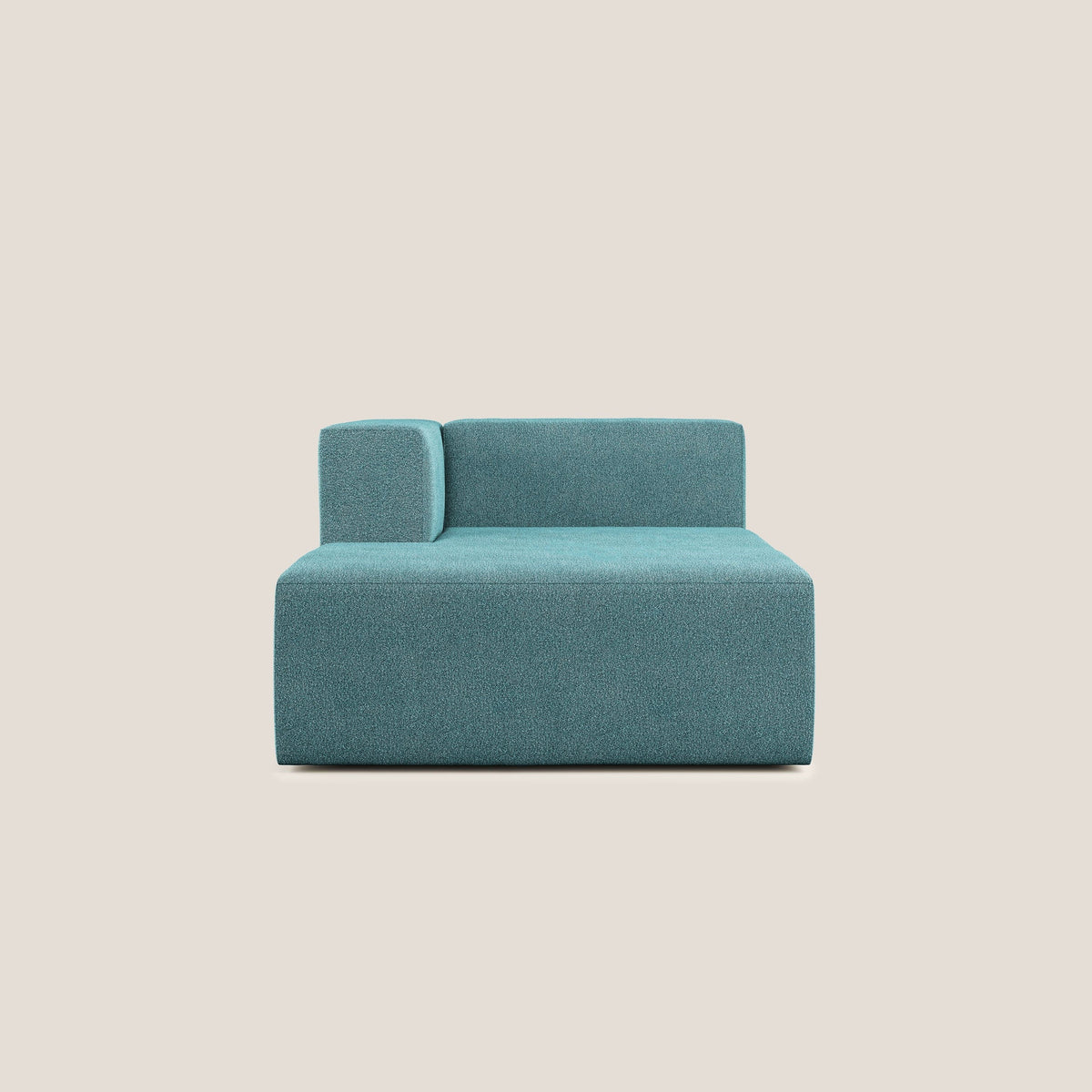 Nettuno modulo chaise longue in morbido tessuto bouclè T07 azzurro - divitt.sbs