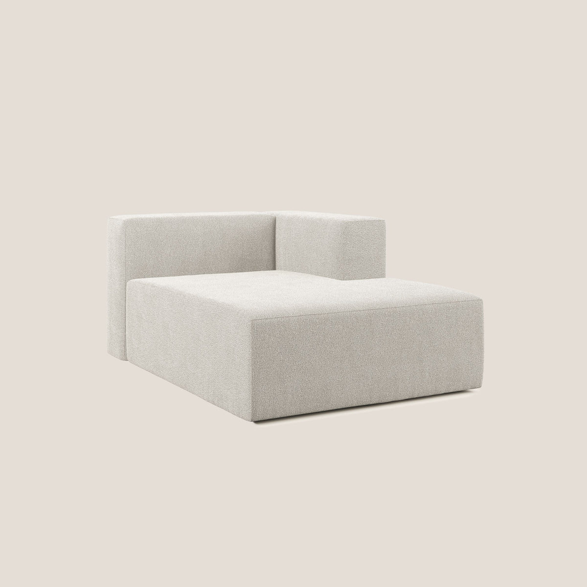 Nettuno modulo chaise longue in morbido tessuto bouclè T07 bianco - divitt.sbs