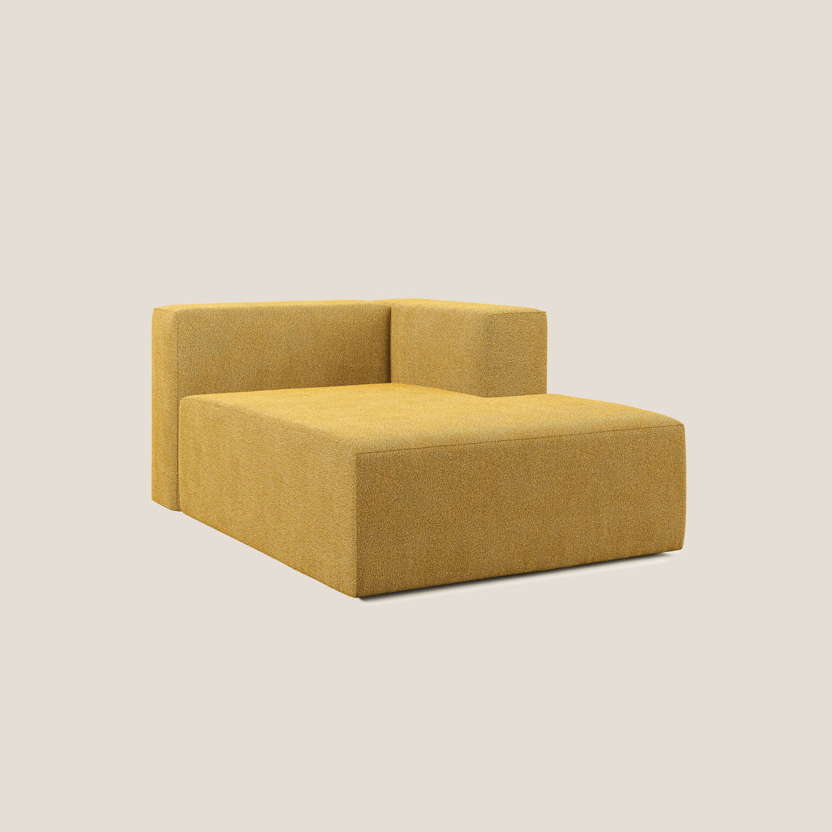 Nettuno modulo chaise longue in morbido tessuto bouclè T07 giallo - divitt.sbs
