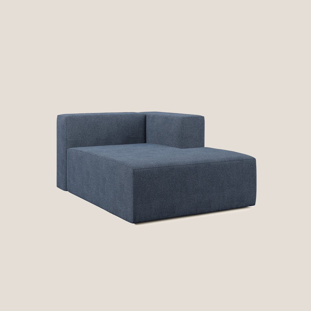 Nettuno modulo chaise longue in morbido tessuto bouclè T07 blu - divitt.sbs