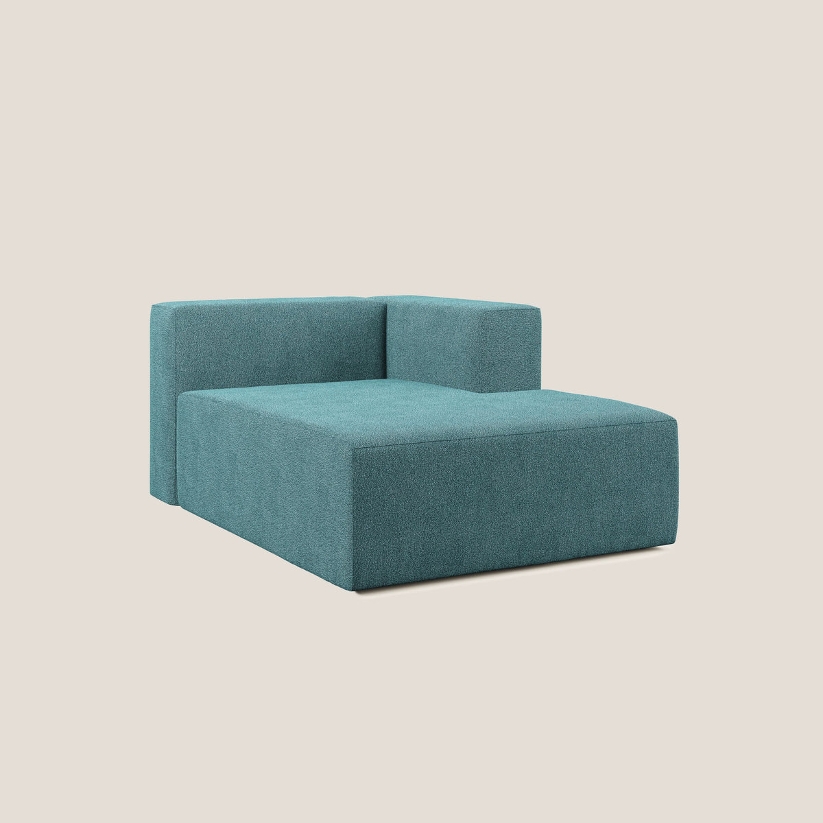 Nettuno modulo chaise longue in morbido tessuto bouclè T07 azzurro - divitt.sbs