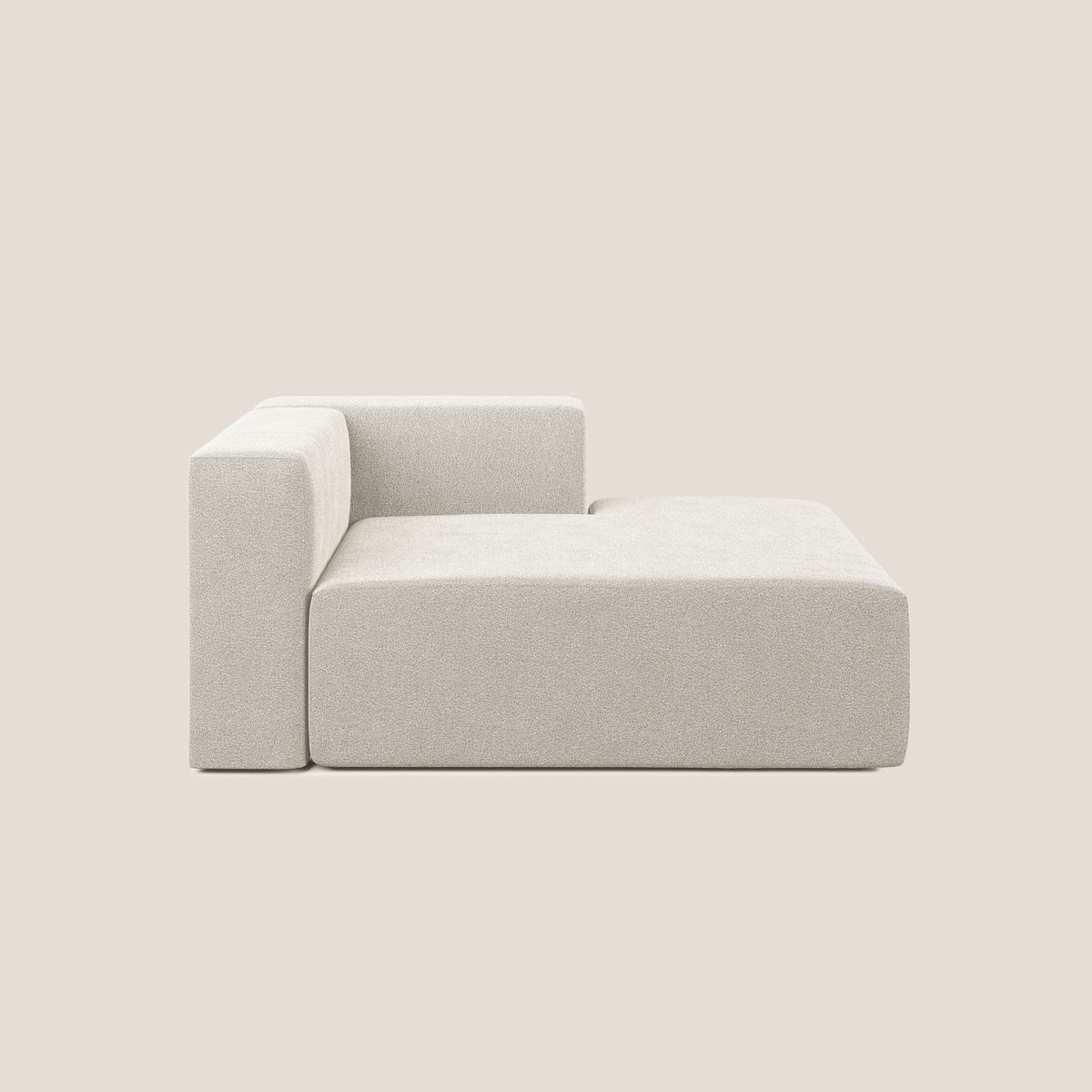 Nettuno modulo chaise longue in morbido tessuto bouclè T07 bianco - divitt.sbs