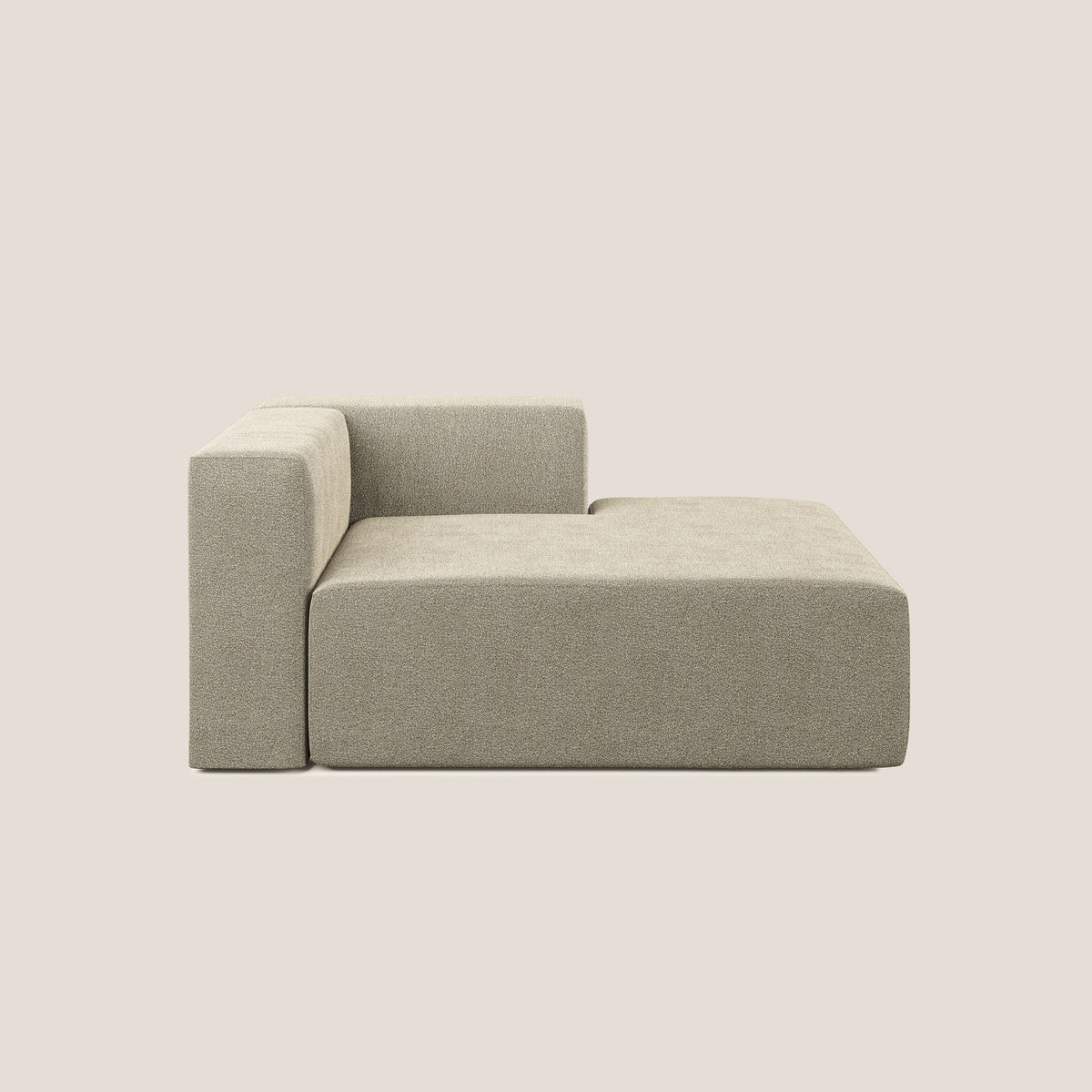 Nettuno modulo chaise longue in morbido tessuto bouclè T07 beige - divitt.sbs
