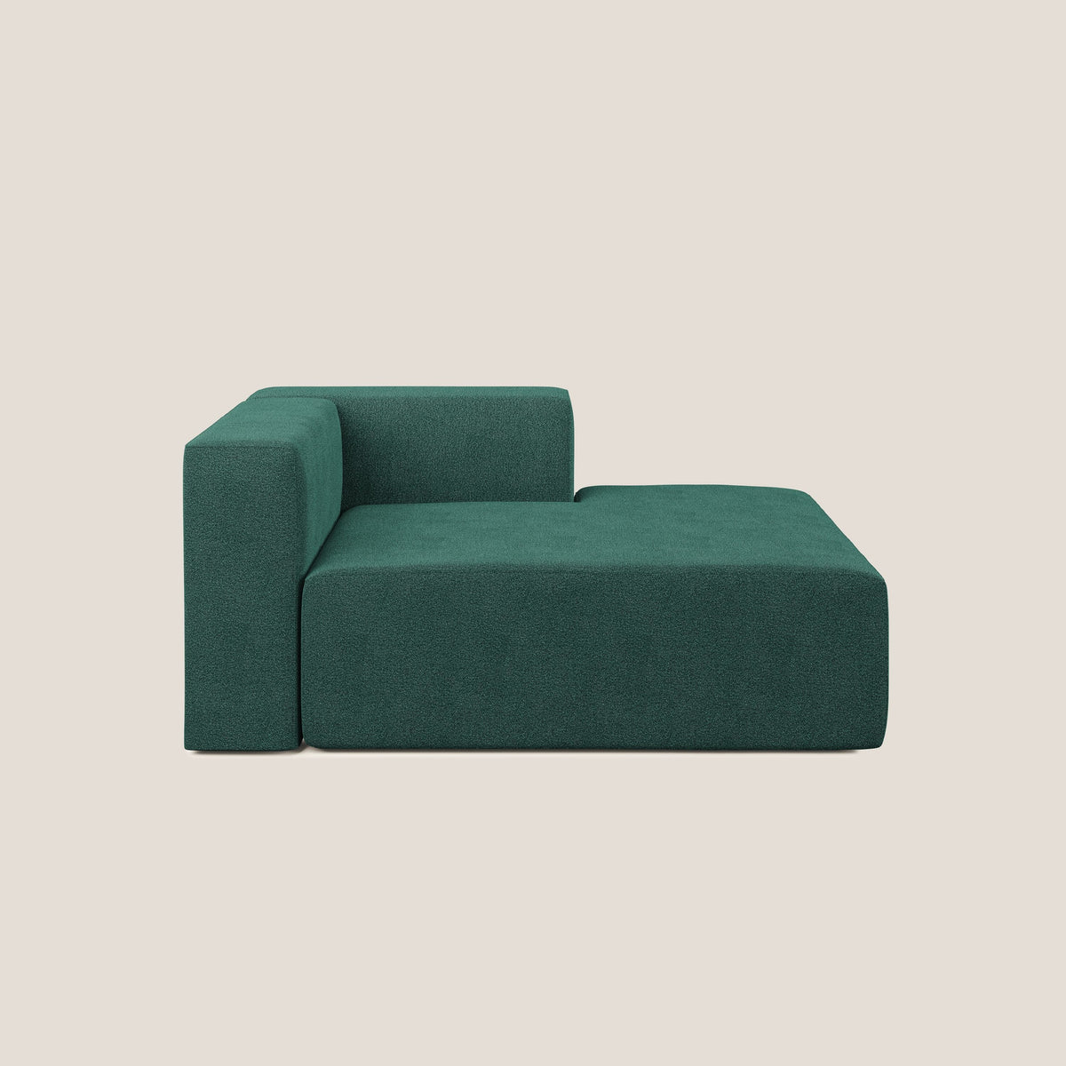 Nettuno modulo chaise longue in morbido tessuto bouclè T07 verde - divitt.sbs