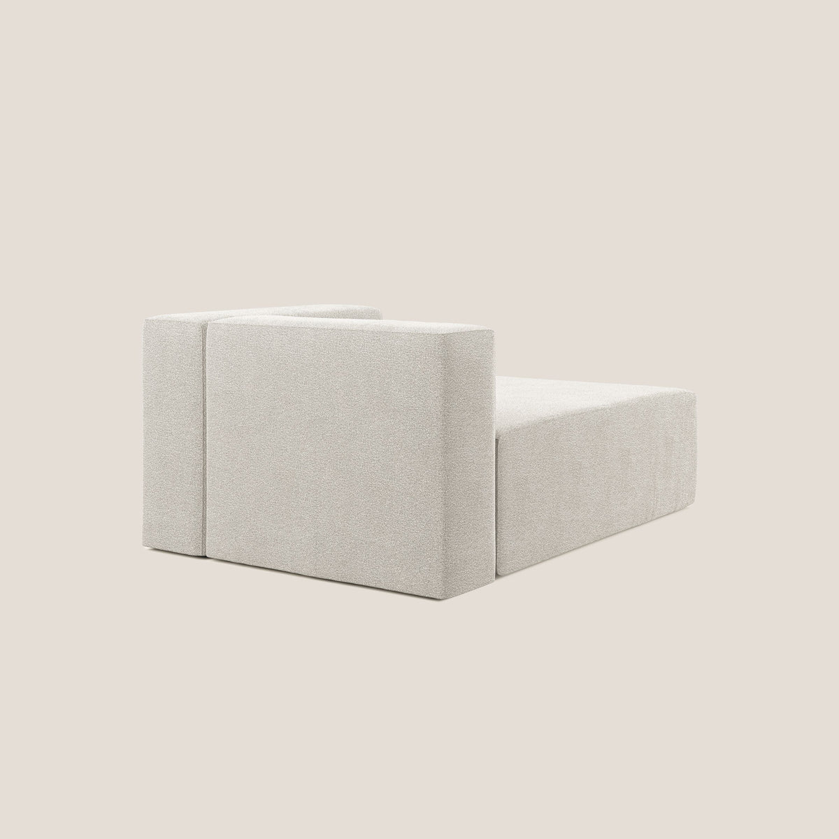Nettuno modulo chaise longue in morbido tessuto bouclè T07 bianco - divitt.sbs