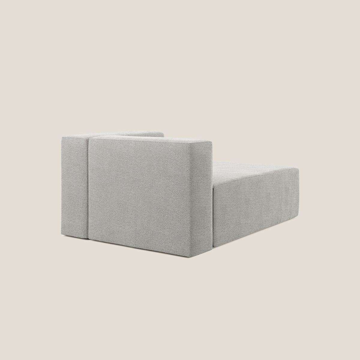 Nettuno modulo chaise longue in morbido tessuto bouclè T07 grigio - divitt.sbs