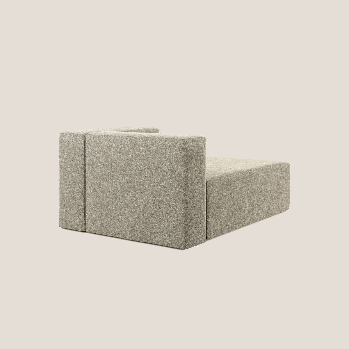 Nettuno modulo chaise longue in morbido tessuto bouclè T07 beige - divitt.sbs