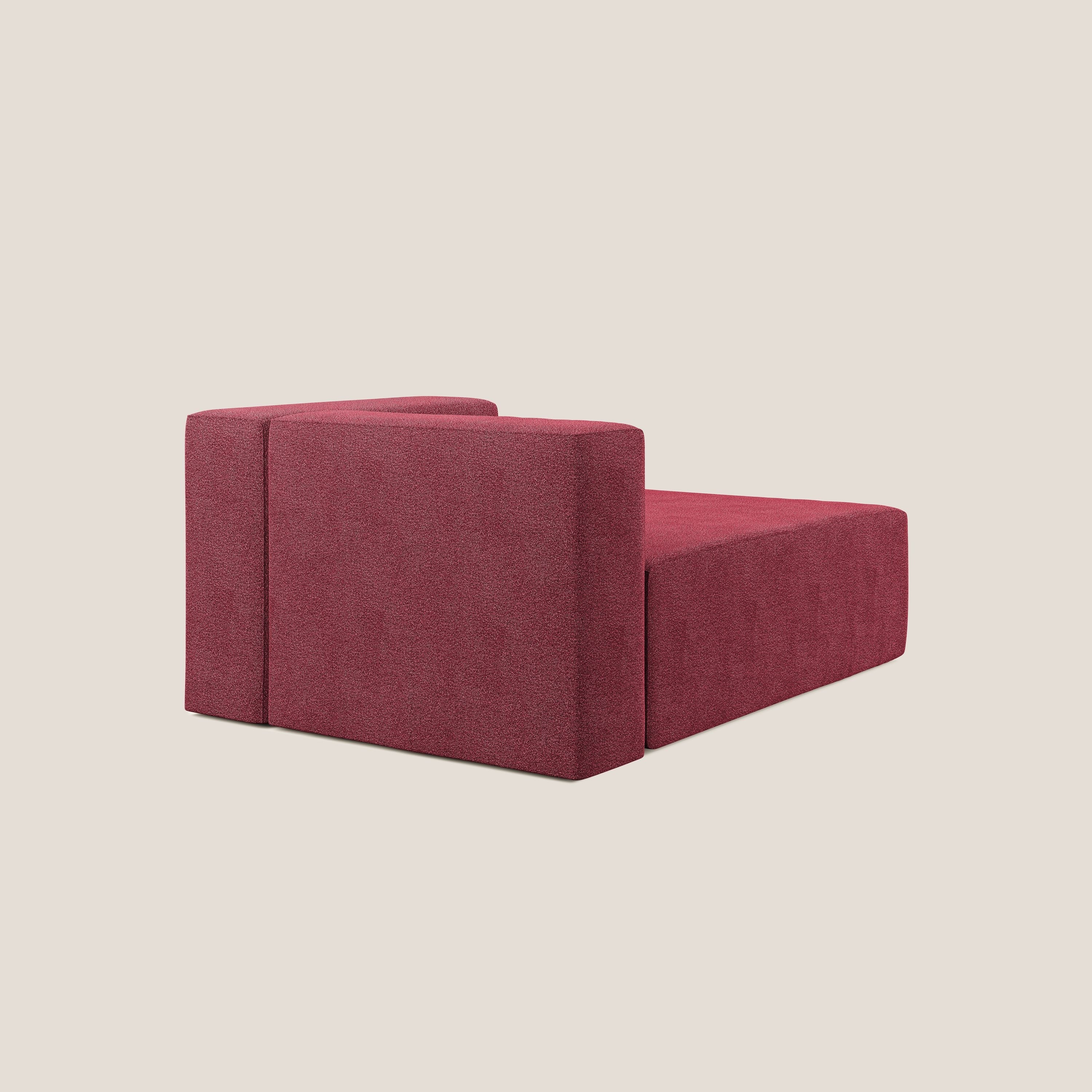Nettuno modulo chaise longue in morbido tessuto bouclè T07 rosso - divitt.sbs