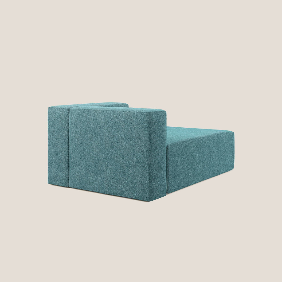 Nettuno modulo chaise longue in morbido tessuto bouclè T07 azzurro - divitt.sbs