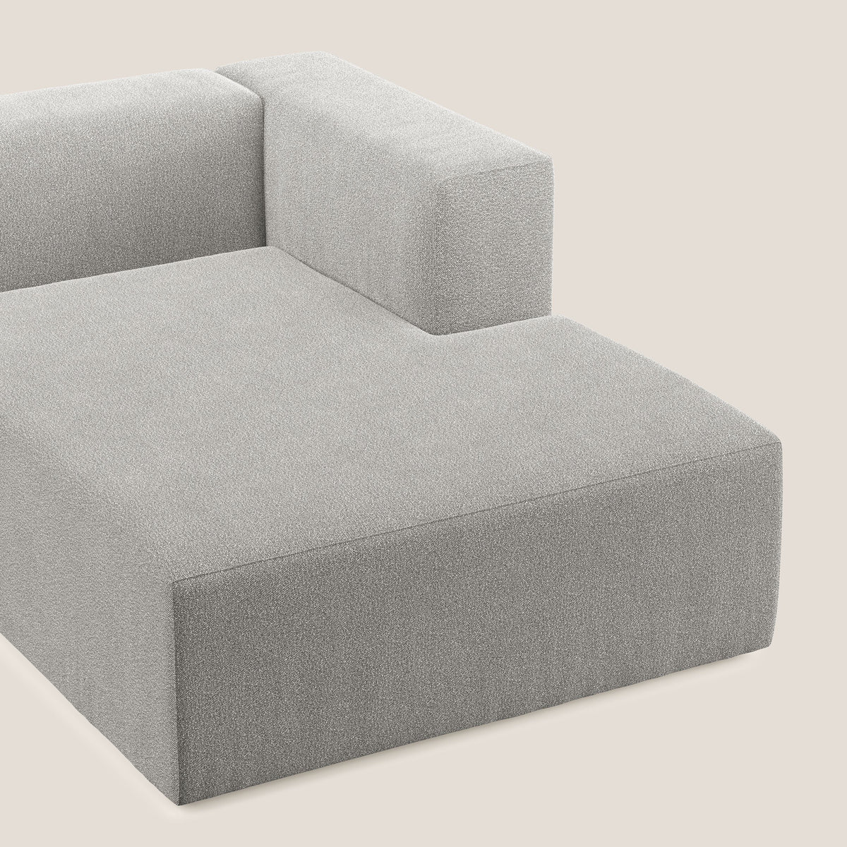 Nettuno modulo chaise longue in morbido tessuto bouclè T07 grigio - divitt.sbs