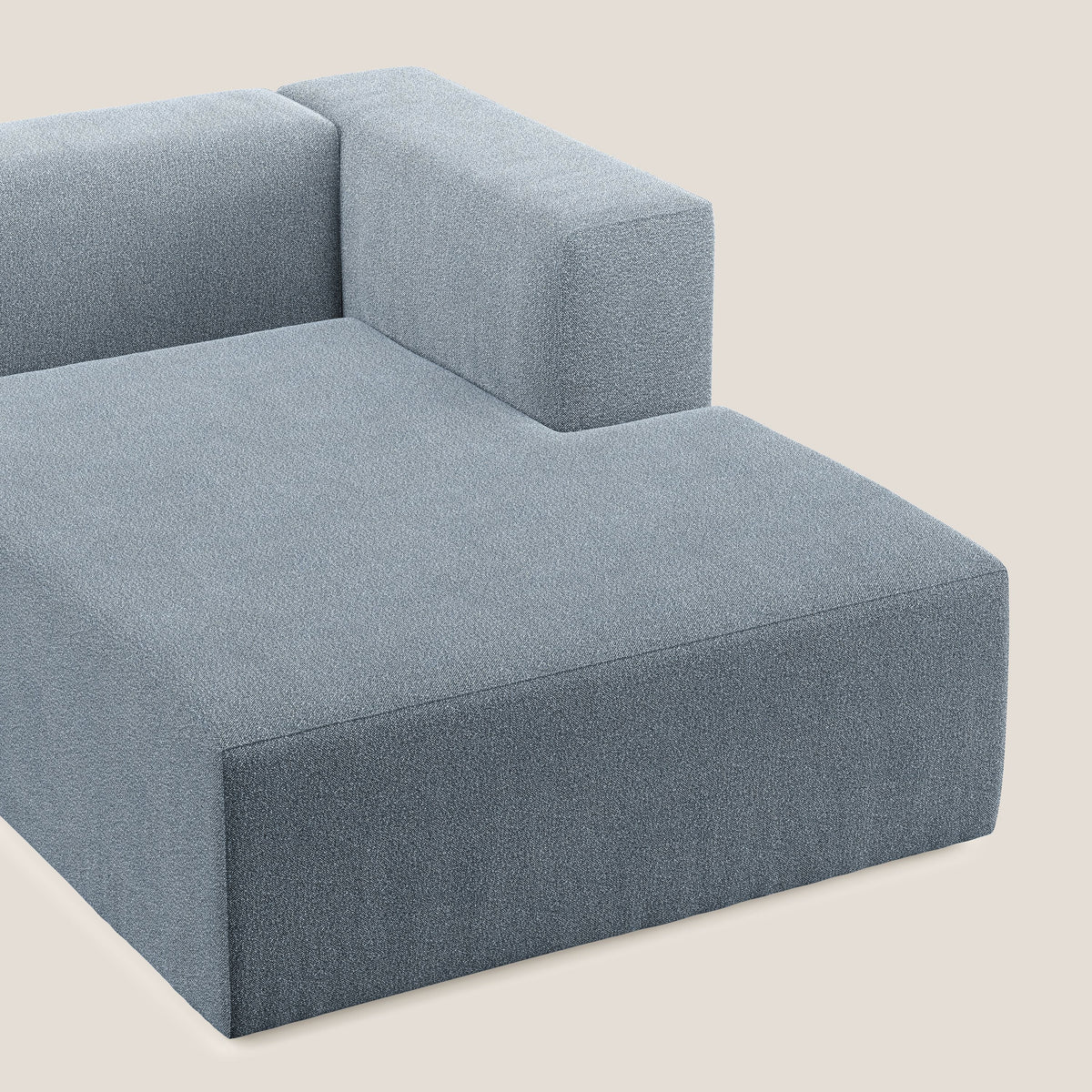 Nettuno modulo chaise longue in morbido tessuto bouclè T07 carta da zucchero - divitt.sbs