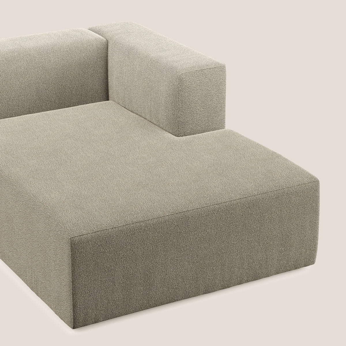 Nettuno modulo chaise longue in morbido tessuto bouclè T07 beige - divitt.sbs