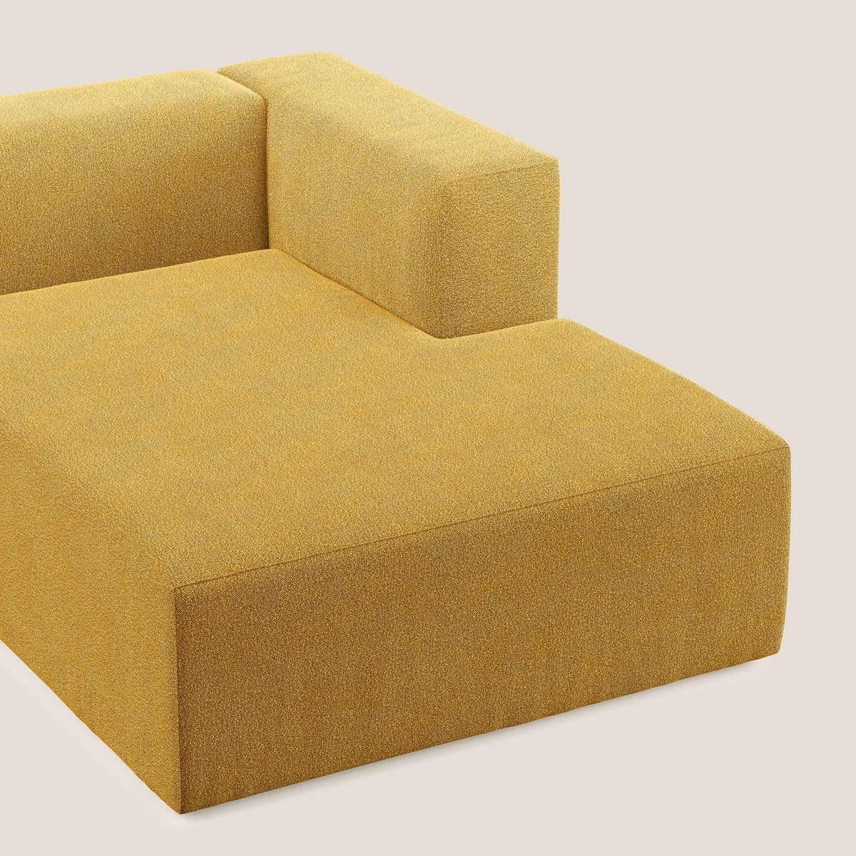 Nettuno modulo chaise longue in morbido tessuto bouclè T07 giallo - divitt.sbs
