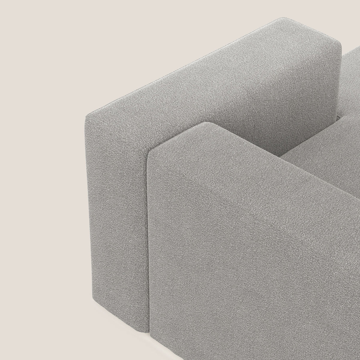 Nettuno modulo chaise longue in morbido tessuto bouclè T07 grigio - divitt.sbs