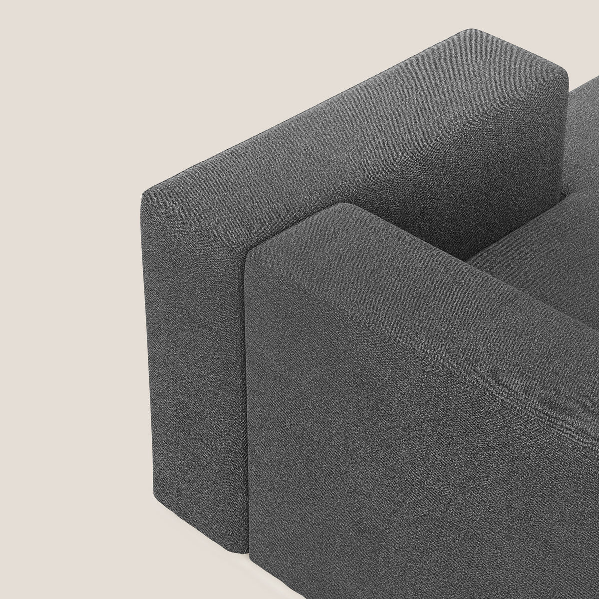 Nettuno modulo chaise longue in morbido tessuto bouclè T07 antracite - divitt.sbs
