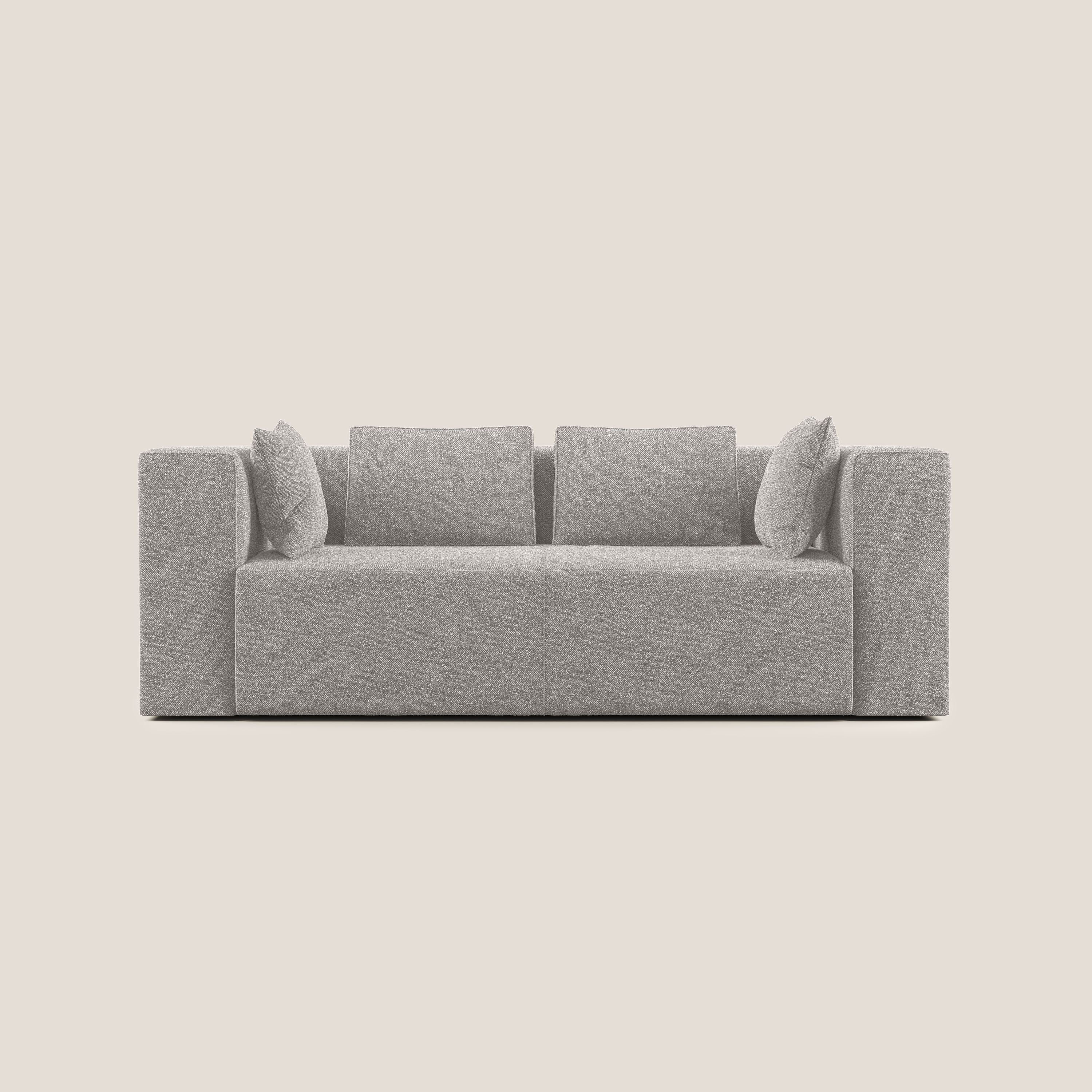 Nettuno divano moderno componibile in morbido tessuto bouclè T07 grigio - divitt.sbs