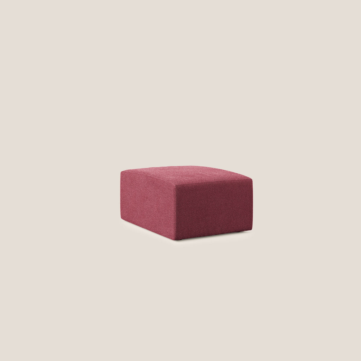 Nettuno modulo pouf in morbido tessuto bouclè T07 rosso - divitt.sbs