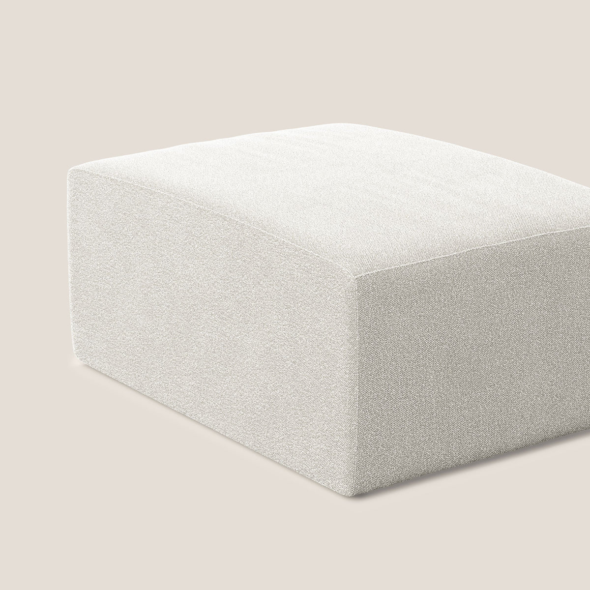 Nettuno modulo pouf in morbido tessuto bouclè T07 bianco - divitt.sbs