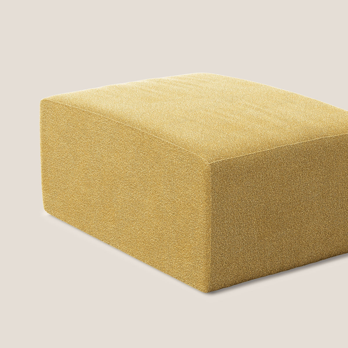 Nettuno modulo pouf in morbido tessuto bouclè T07 giallo - divitt.sbs