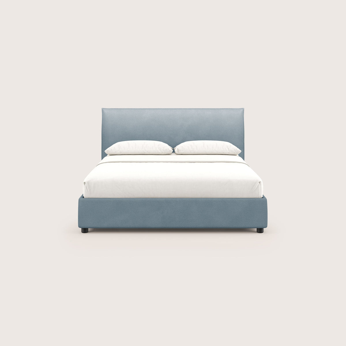 Nina letto contenitore dal design minimal in microfibra effetto pelle smacchiabile carta da zucchero - divitt.sbs