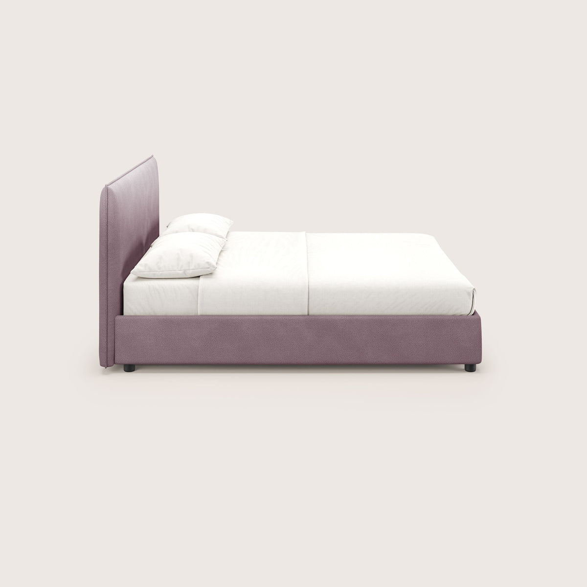 Nina letto contenitore dal design minimal in microfibra effetto pelle smacchiabile rosa - divitt.sbs