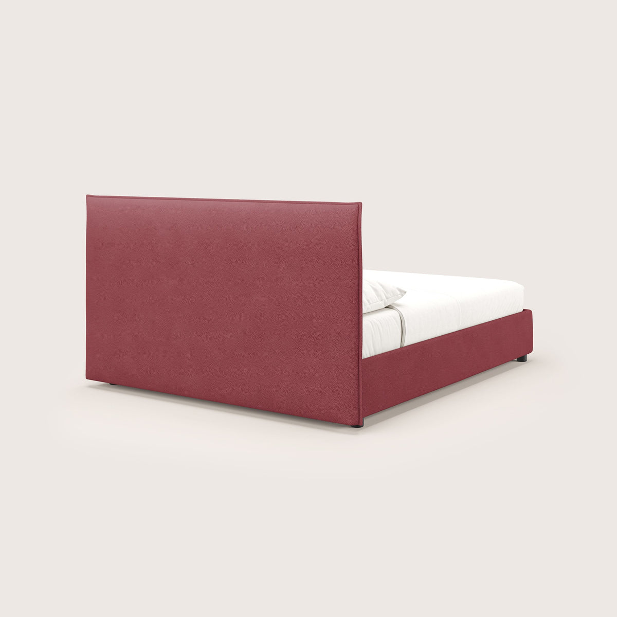 Nina letto contenitore dal design minimal in microfibra effetto pelle smacchiabile rosso - divitt.sbs