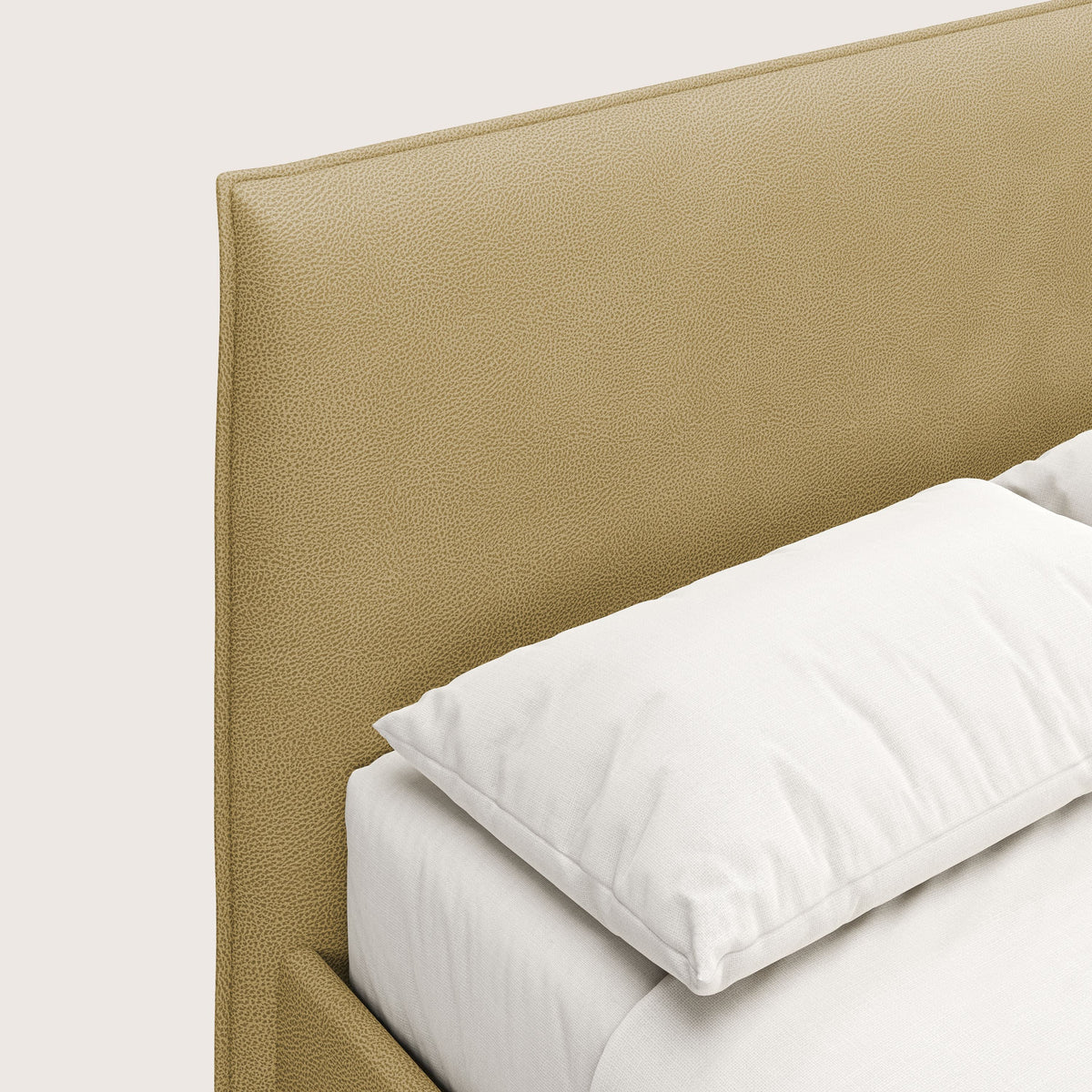 Nina letto contenitore dal design minimal in microfibra effetto pelle smacchiabile giallo - divitt.sbs