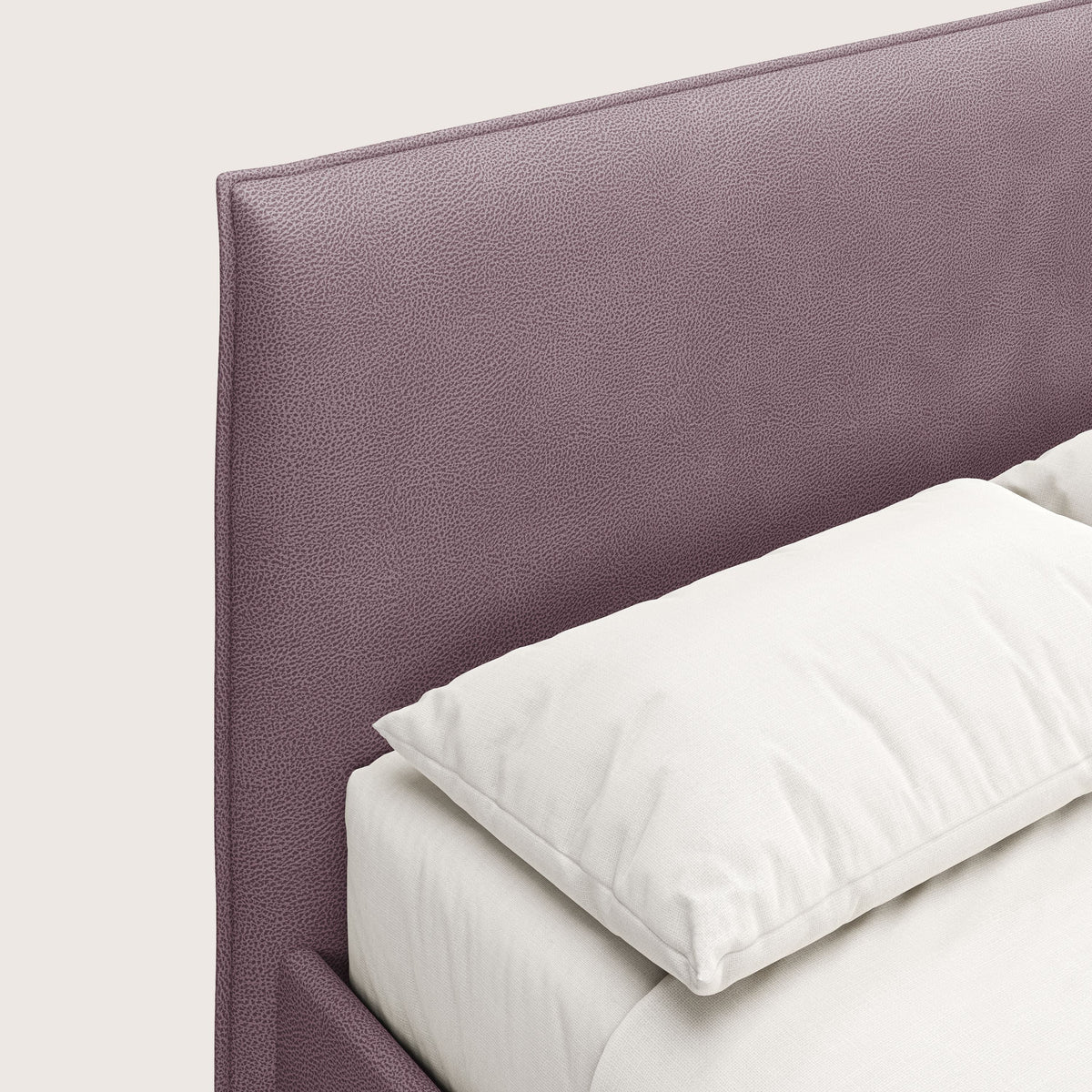 Nina letto contenitore dal design minimal in microfibra effetto pelle smacchiabile rosa - divitt.sbs