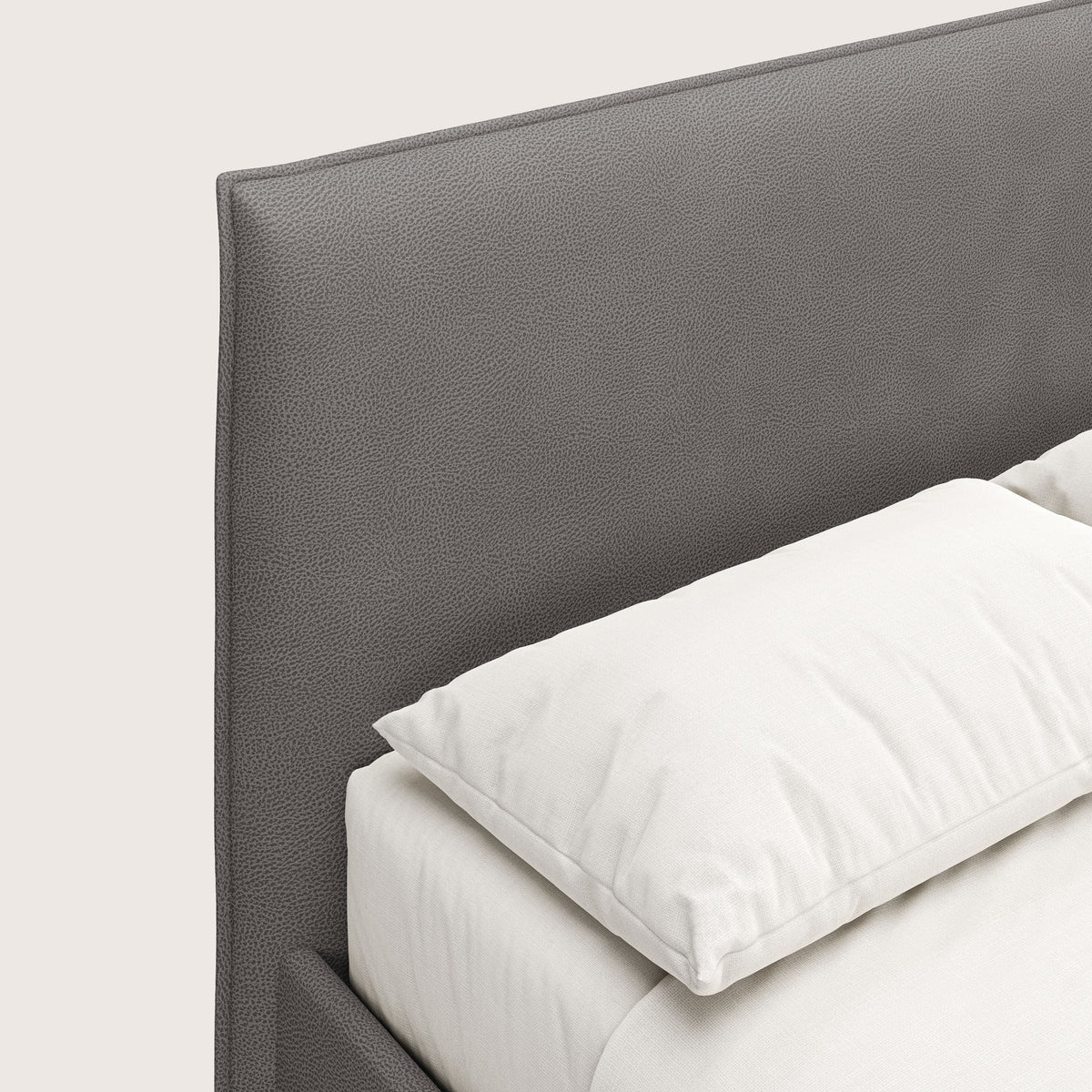 Nina letto contenitore dal design minimal in microfibra effetto pelle smacchiabile antracite - divitt.sbs