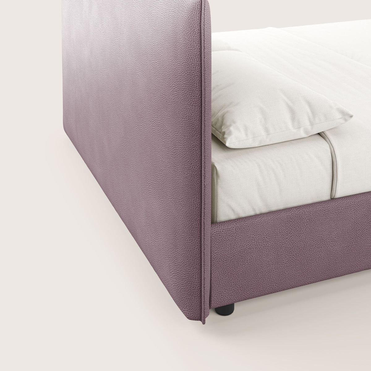 Nina letto contenitore dal design minimal in microfibra effetto pelle smacchiabile rosa - divitt.sbs