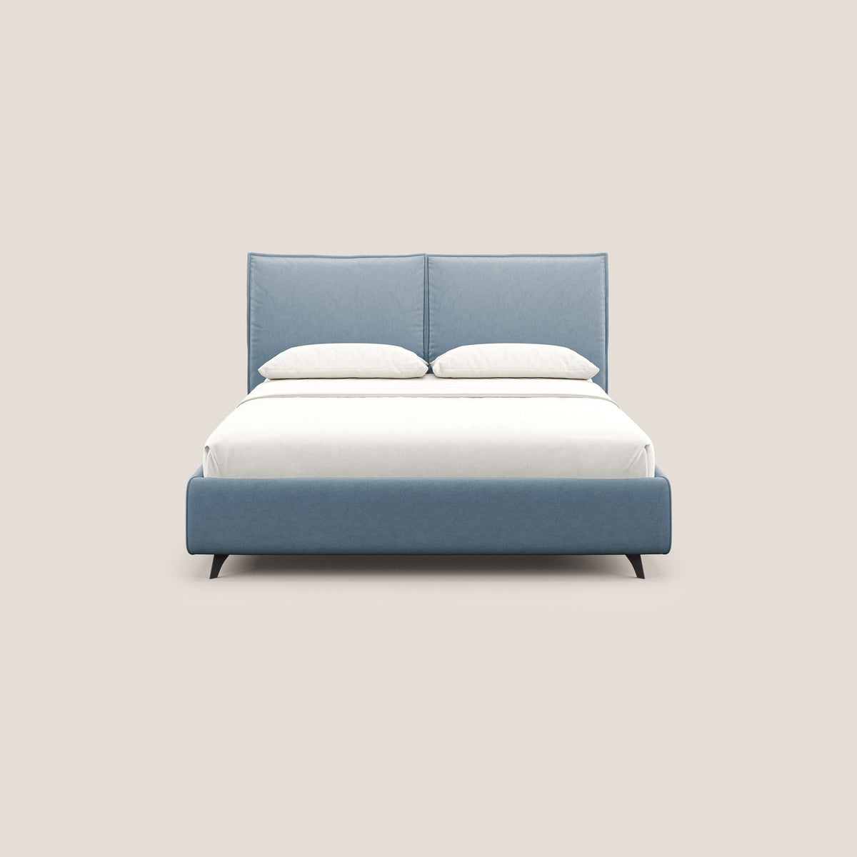 Nives letto imbottito contenitore sfoderabile in microfibra velluto impermeabile T09 carta da zucchero - divitt.sbs