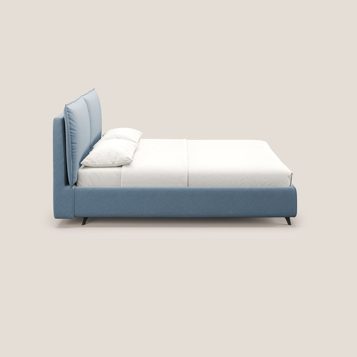 Nives letto imbottito contenitore sfoderabile in microfibra velluto impermeabile T09 carta da zucchero - divitt.sbs