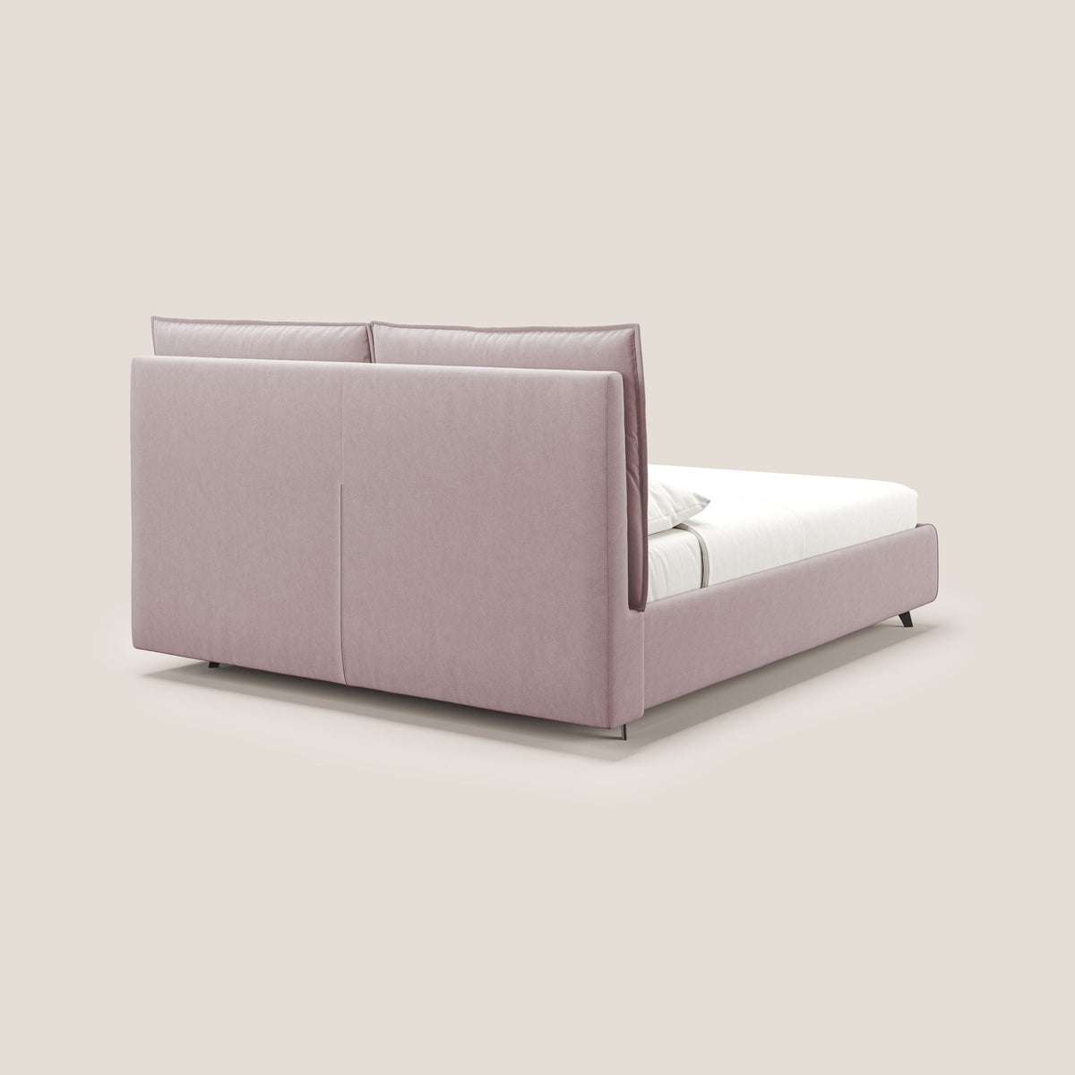 Nives letto imbottito contenitore sfoderabile in microfibra velluto impermeabile T09 rosa - divitt.sbs