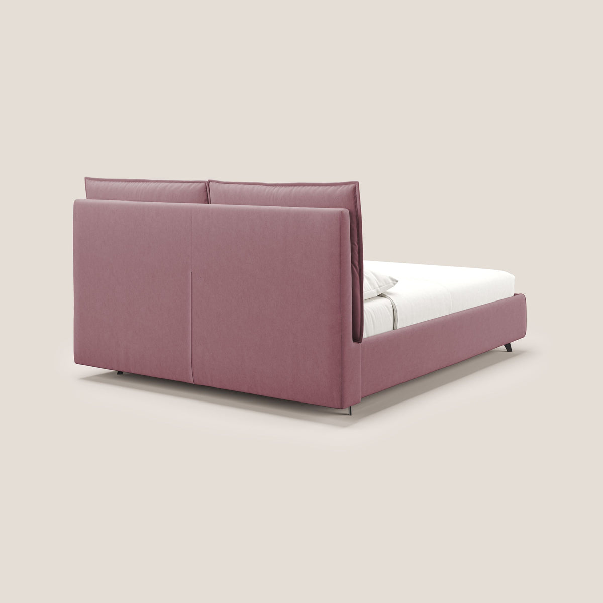 Nives letto imbottito contenitore sfoderabile in microfibra velluto impermeabile T09 salmone - divitt.sbs