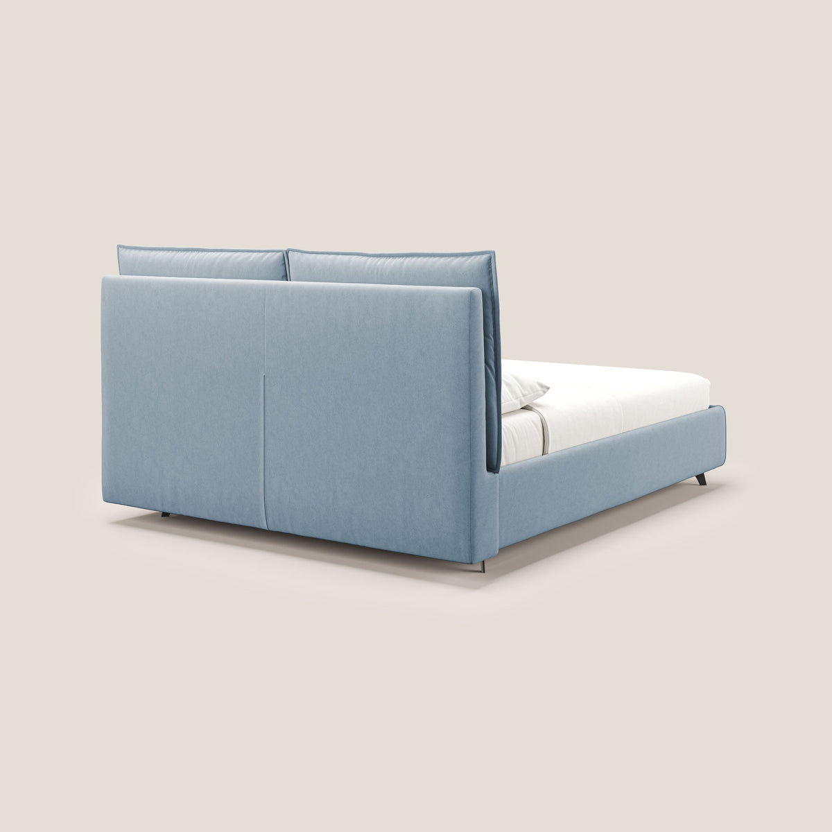 Nives letto imbottito contenitore sfoderabile in microfibra velluto impermeabile T09 carta da zucchero - divitt.sbs