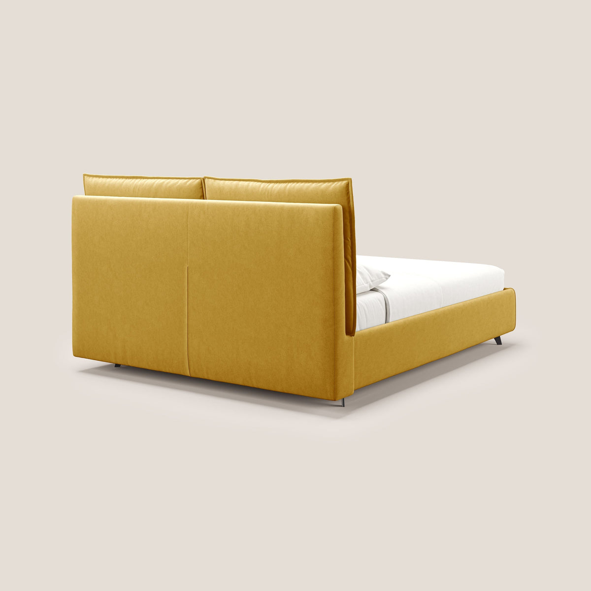 Nives letto imbottito contenitore sfoderabile in microfibra velluto impermeabile T09 giallo - divitt.sbs