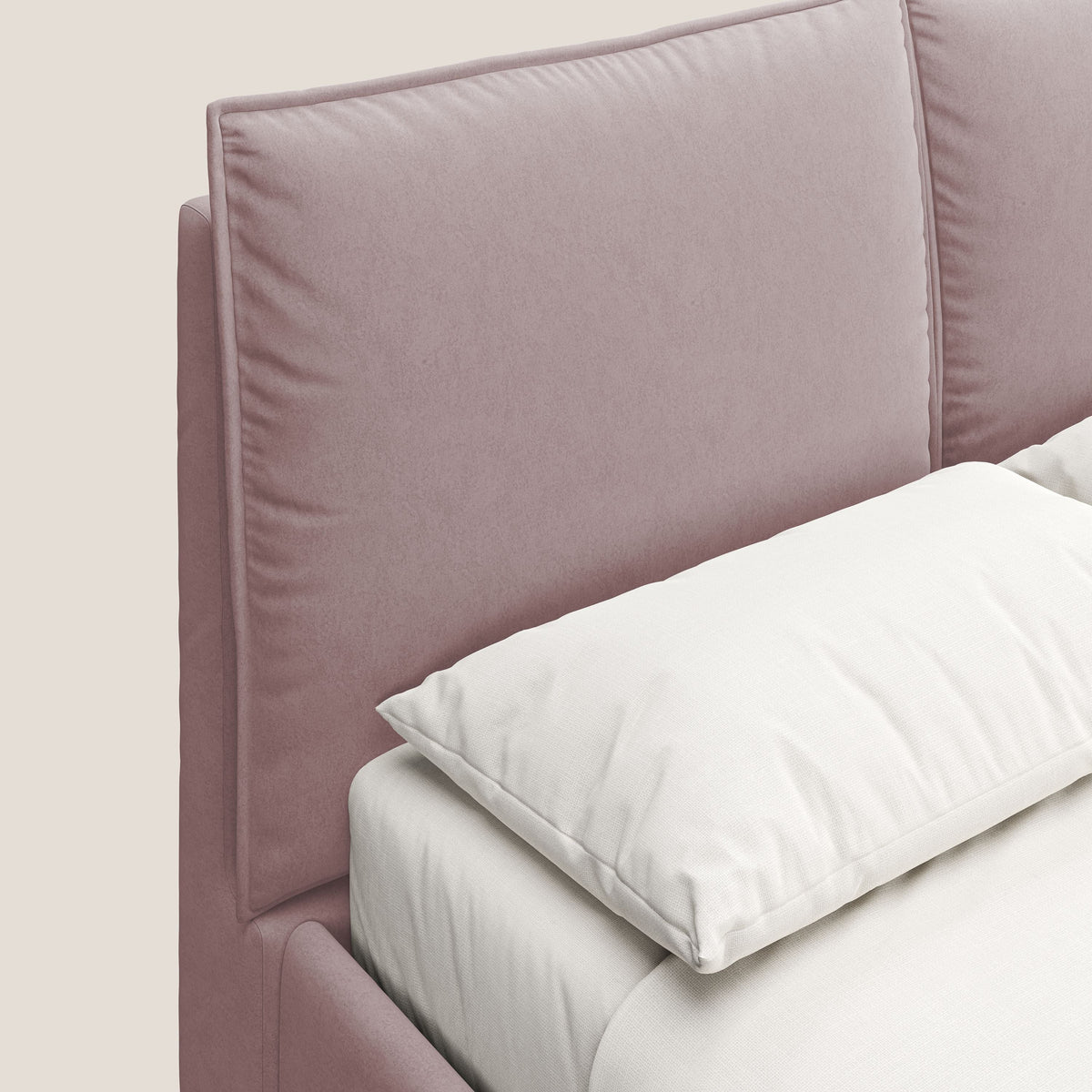 Nives letto imbottito contenitore sfoderabile in microfibra velluto impermeabile T09 rosa - divitt.sbs